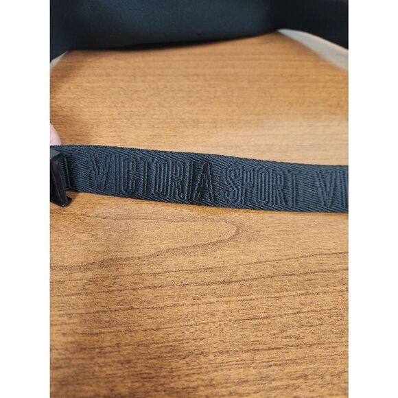 Victoria's Secret Sport Black Fanny Pack Waist Bag Adjustable Iridescent Zipper - Picture 4 of 6